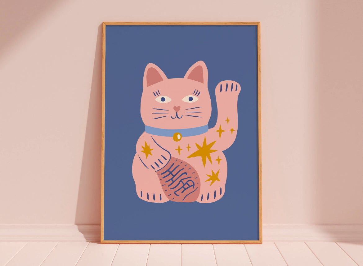 Cuadro gatito de la fortuna