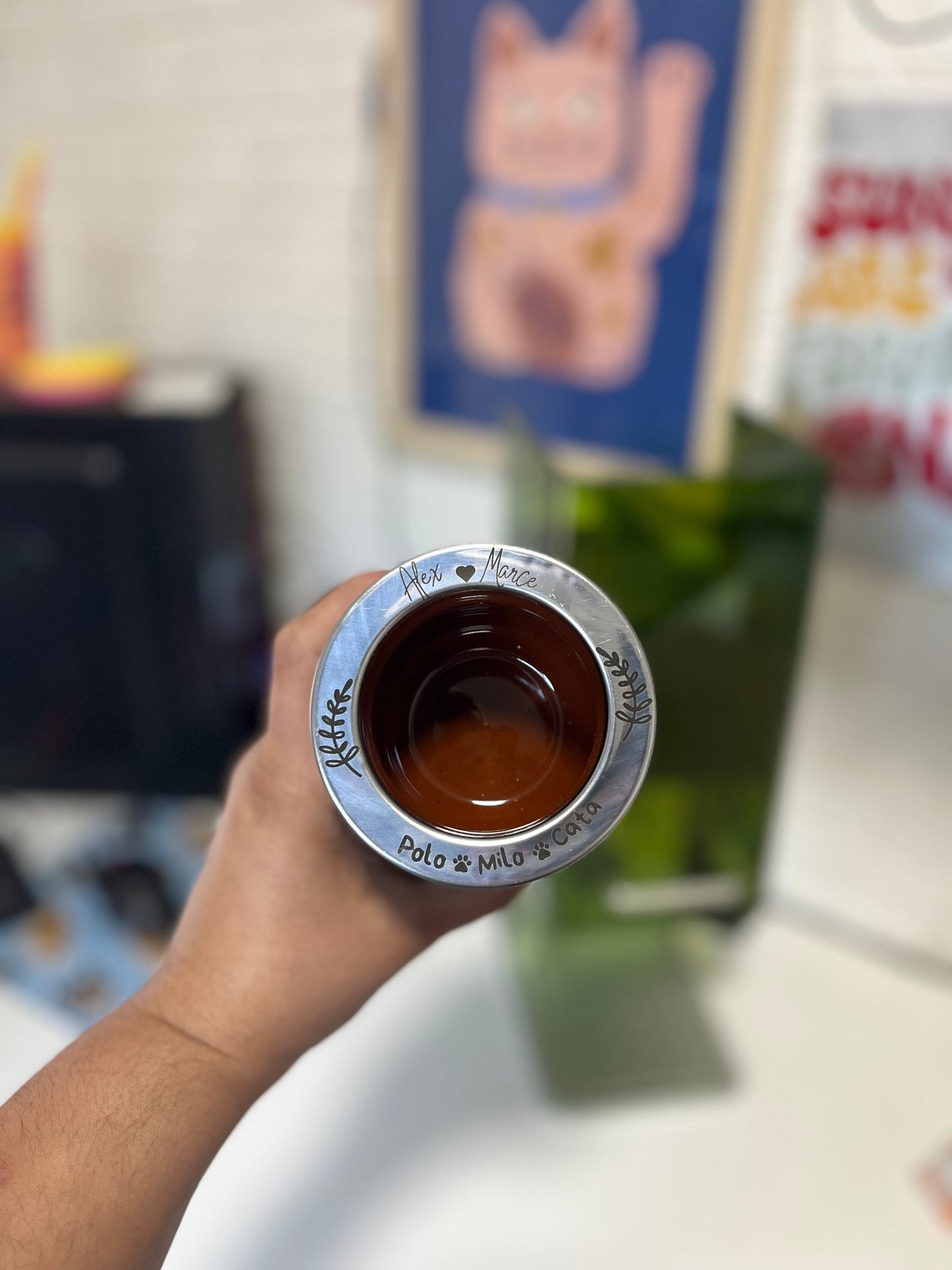 Mate de cuero con grabado