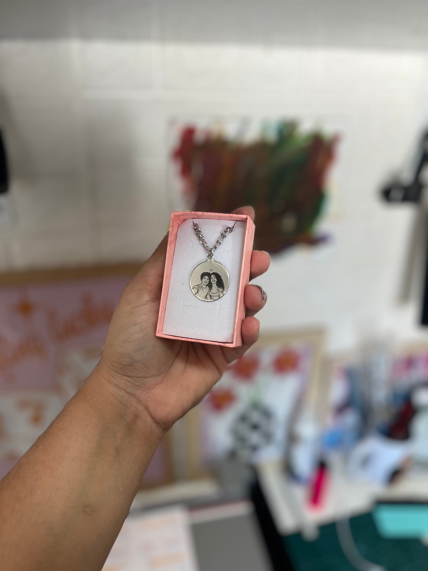 Cadenita con foto grabada