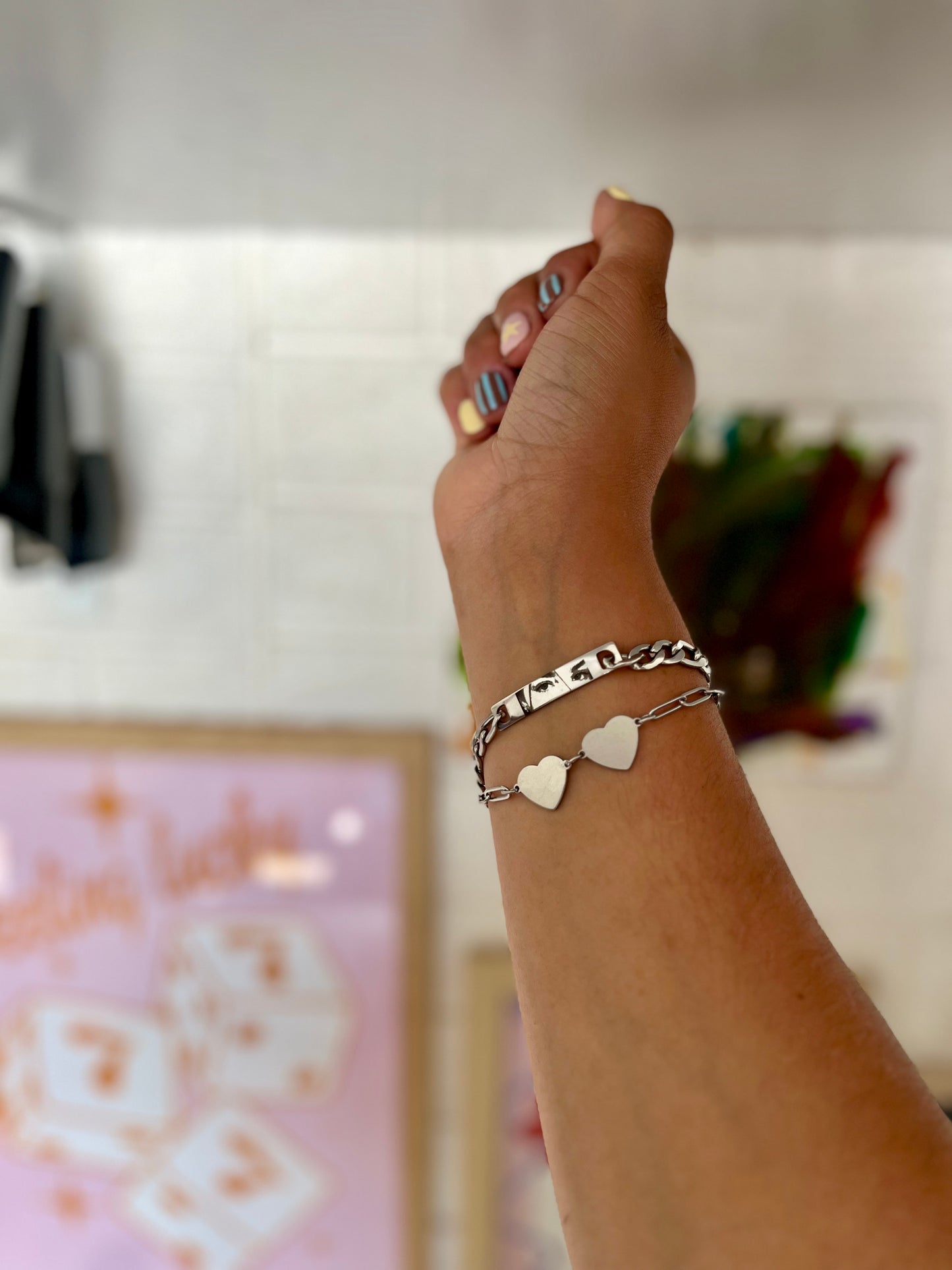 Pulsera dos corazones