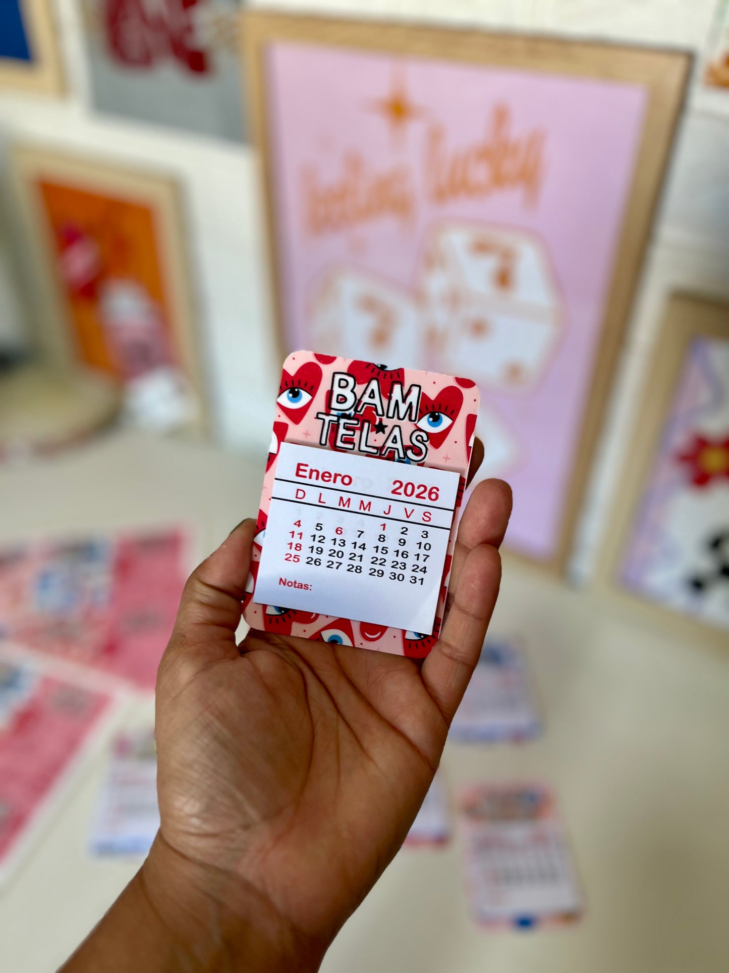 Mini calendarios imantados y plastificados personalizados