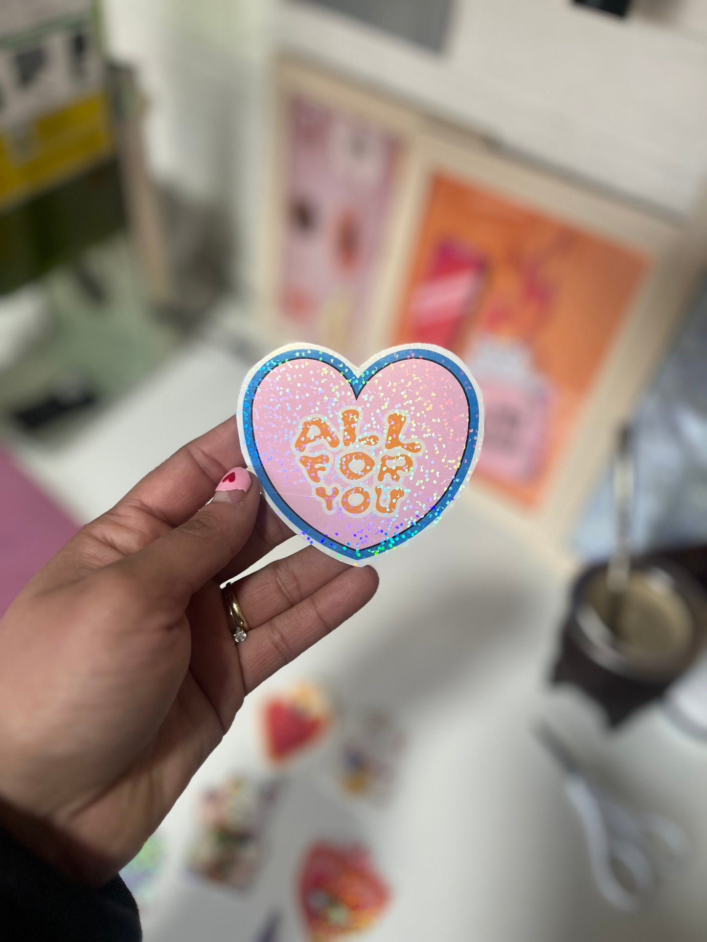 Plancha de stickers con laminado holográfico personalizados
