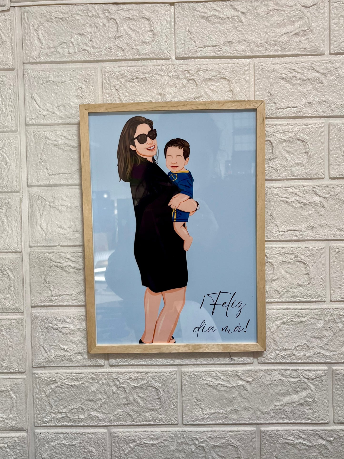 Cuadro de madera con ilustración