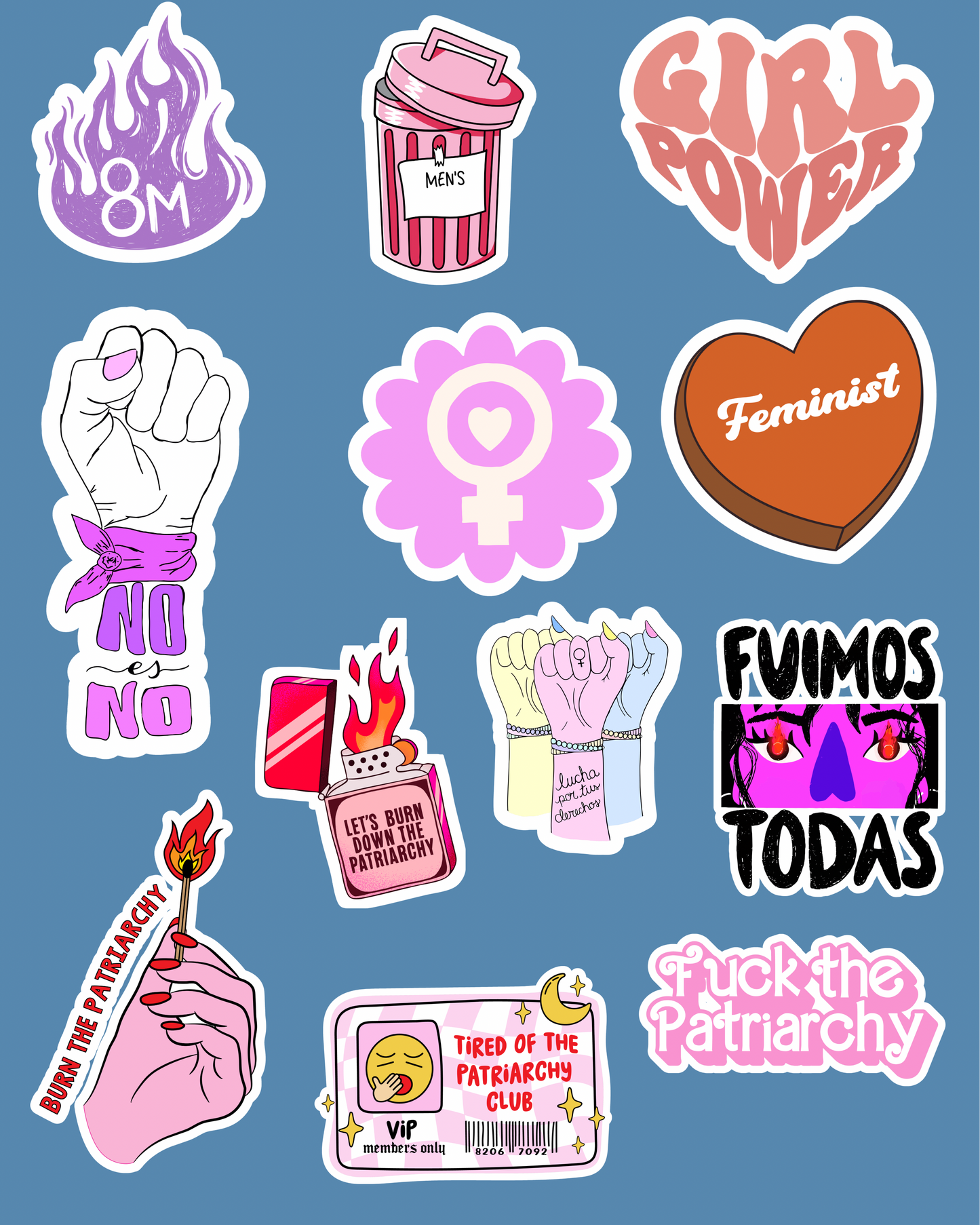 Plancha de stickers 8M