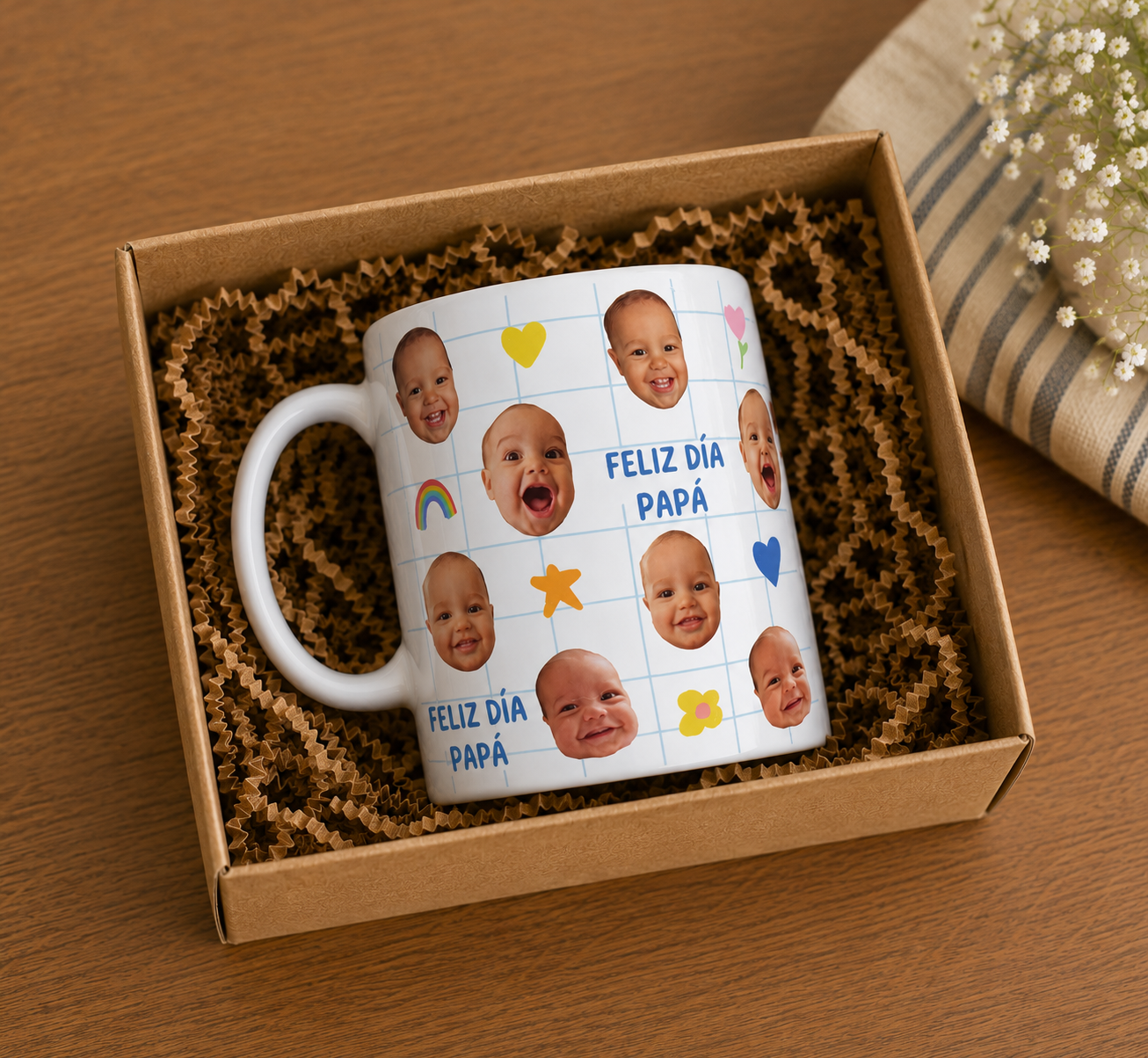 Taza caritas feliz día papá