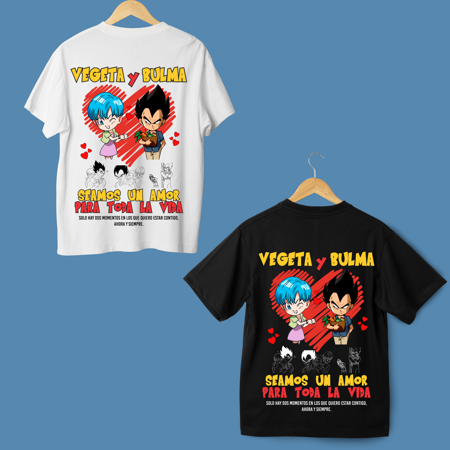 Pack remeras Vegeta y Bulma