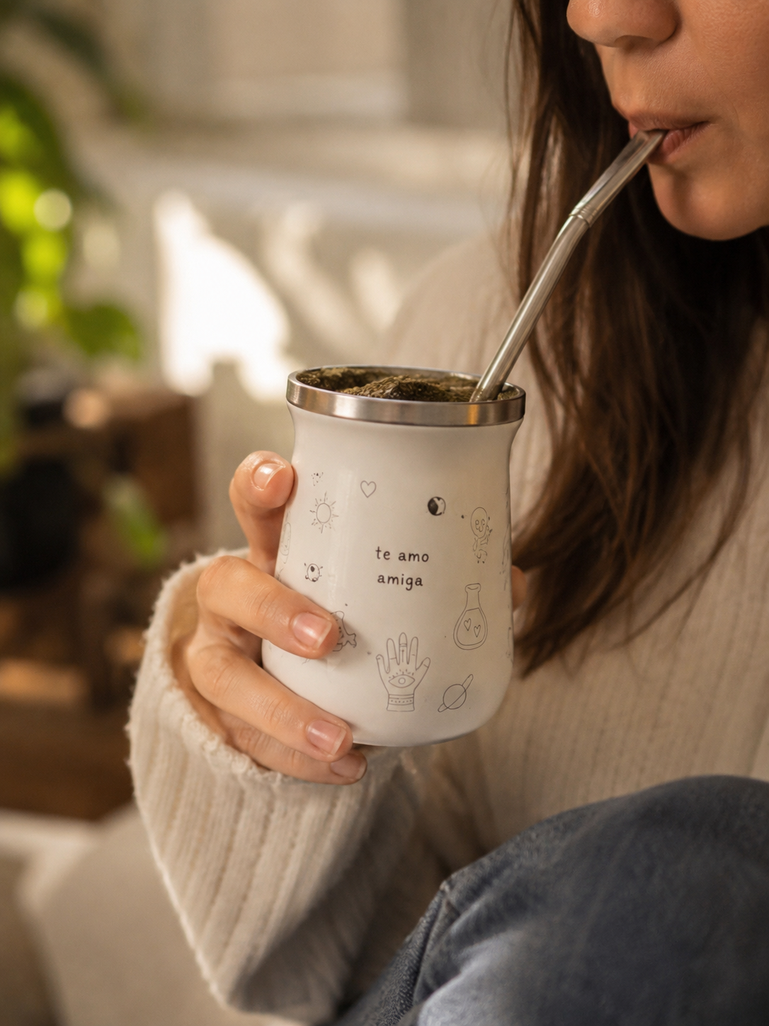 Mate de acero con 15 diseñitos