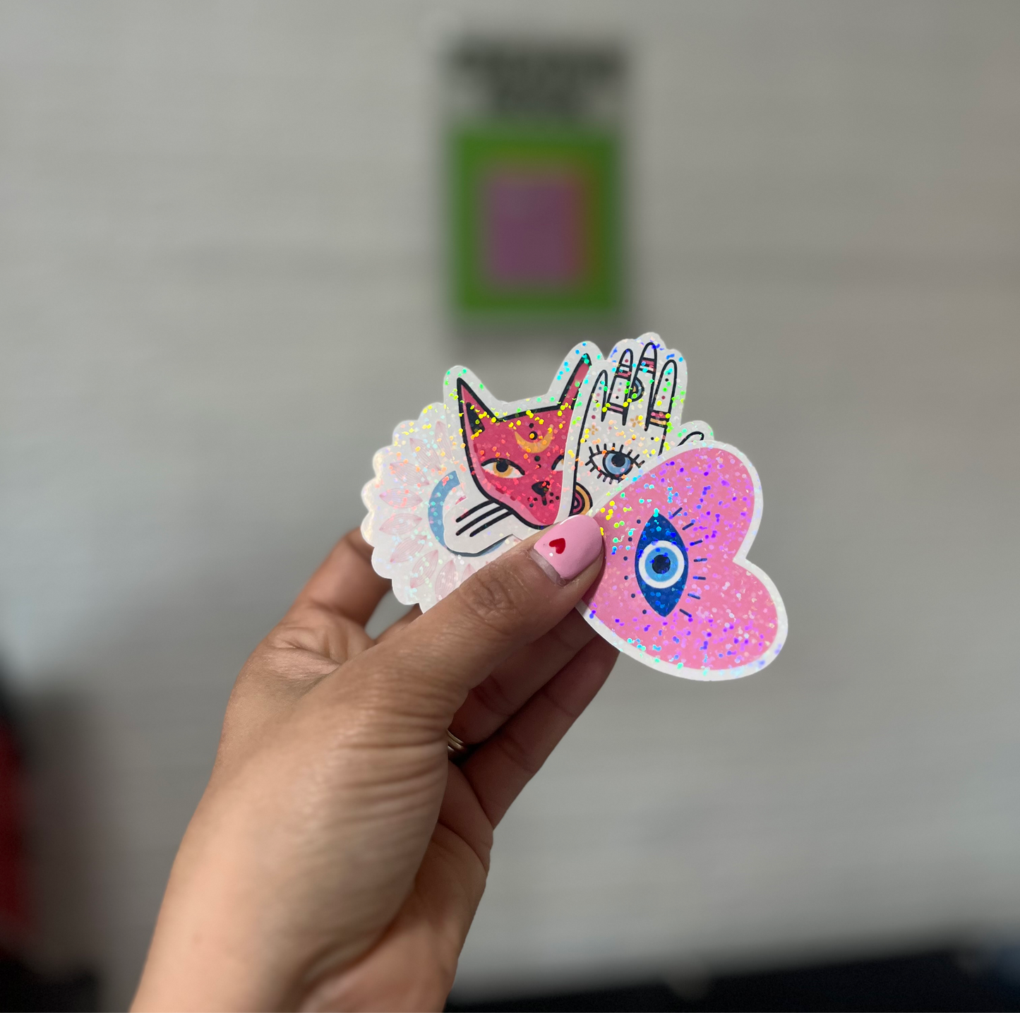 Plancha de stickers con laminado holográfico personalizados