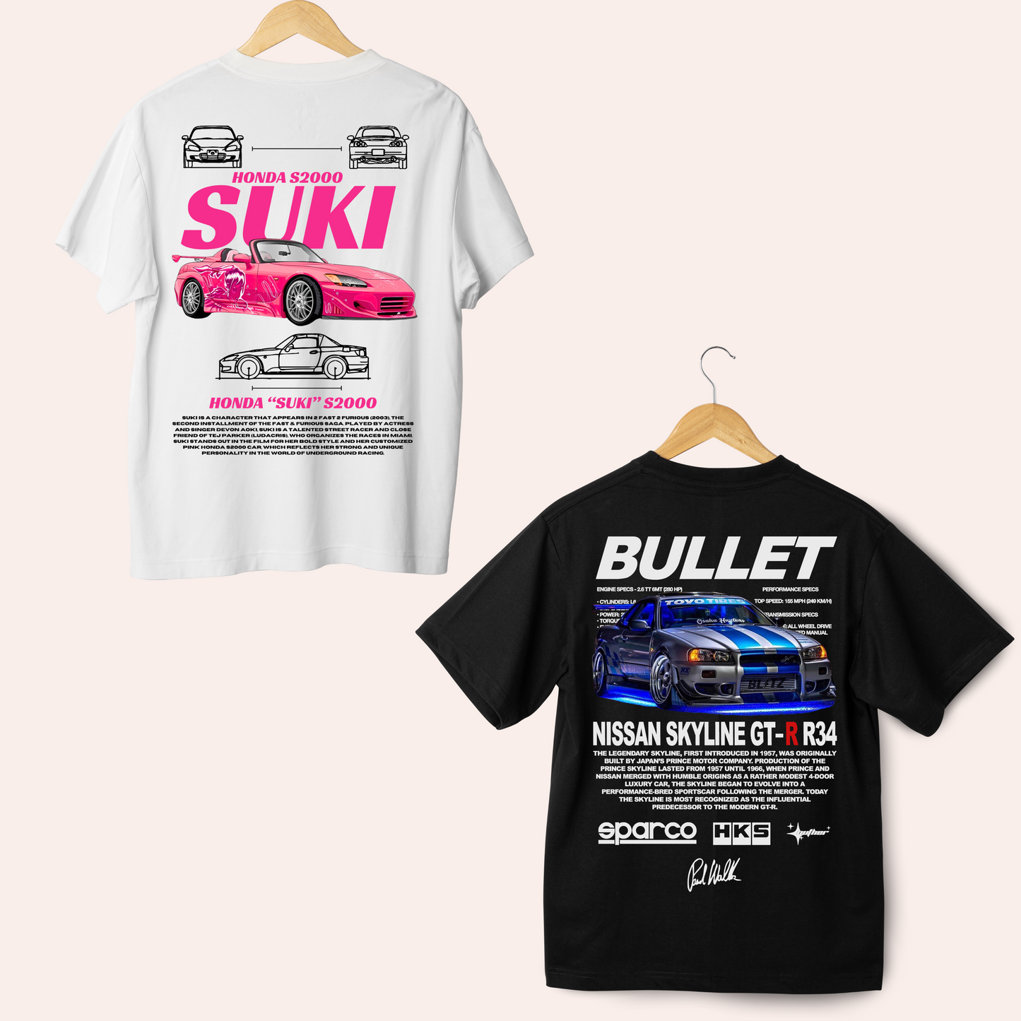 Pack remeras Suki y Bullet