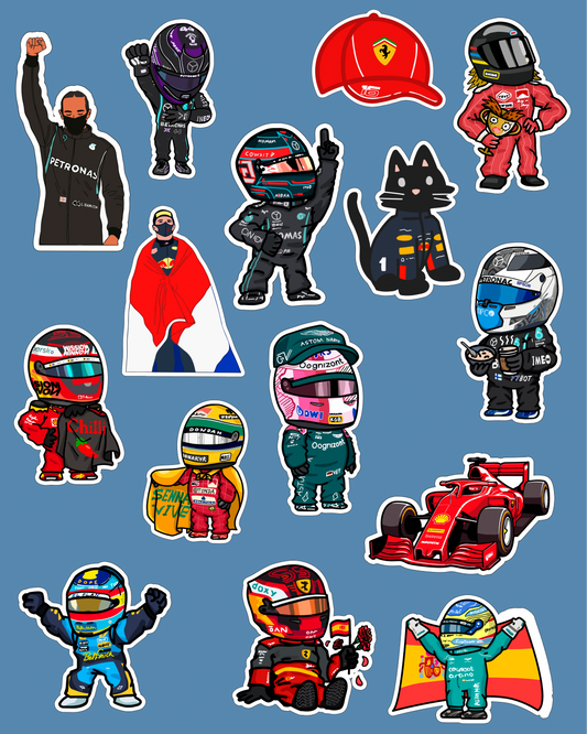 Plancha de stickers f1
