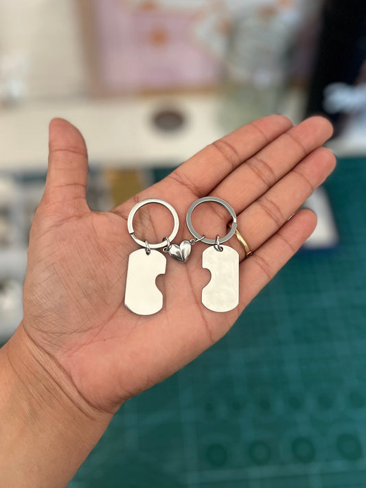 Pack llaveros con corazón imantado