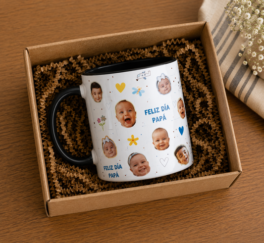 Taza caritas feliz día papá