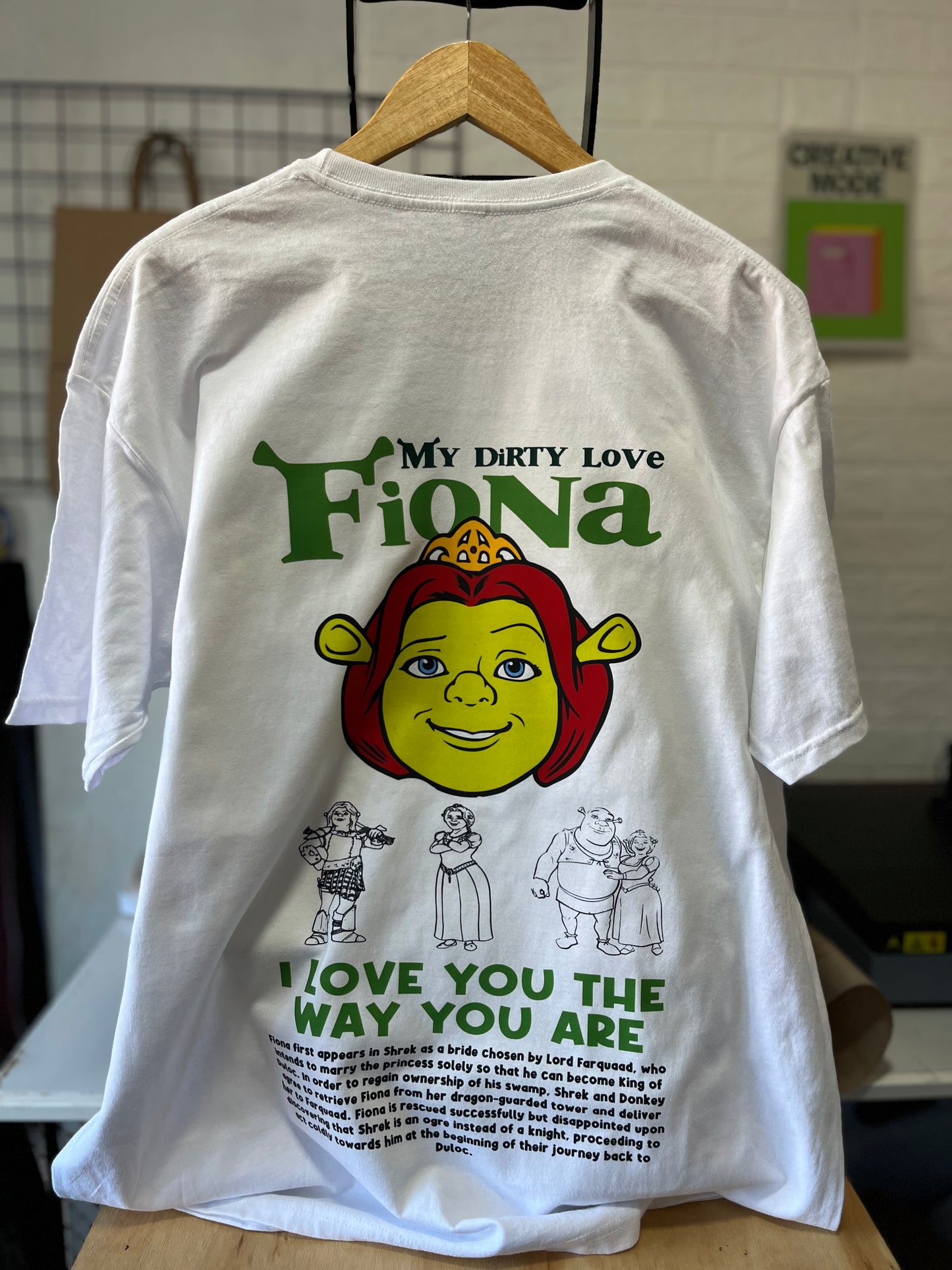 Remeras Shrek y Fiona