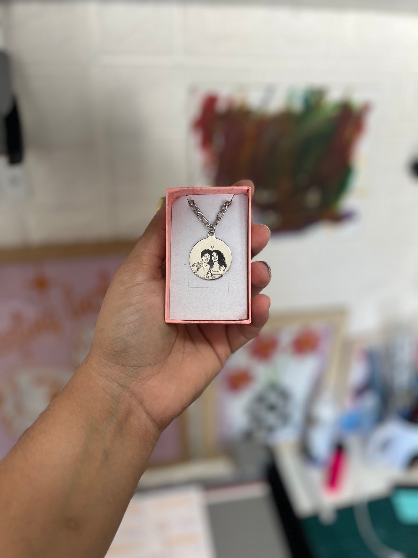 Cadenita con foto grabada