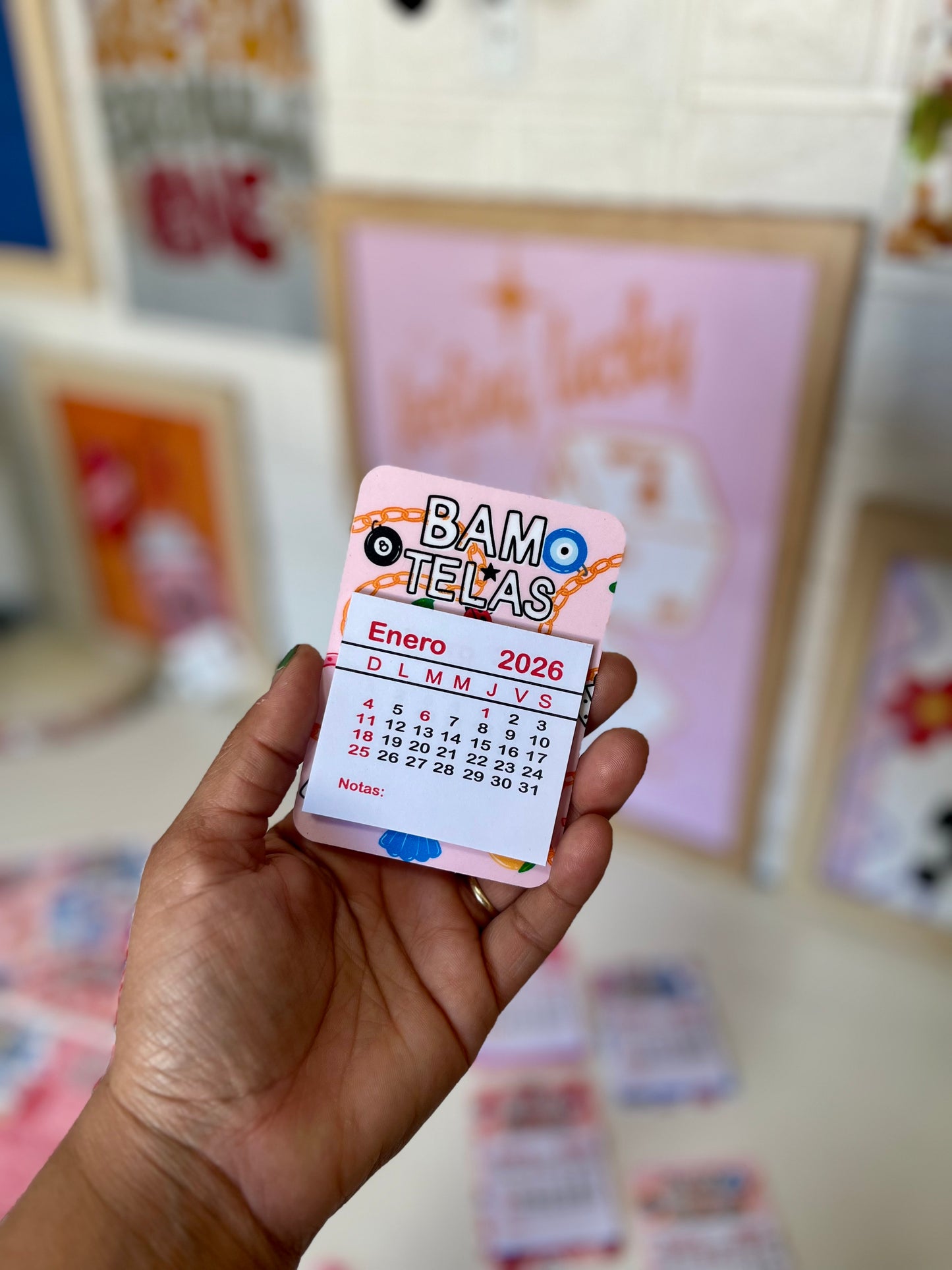 Mini calendarios imantados y plastificados personalizados