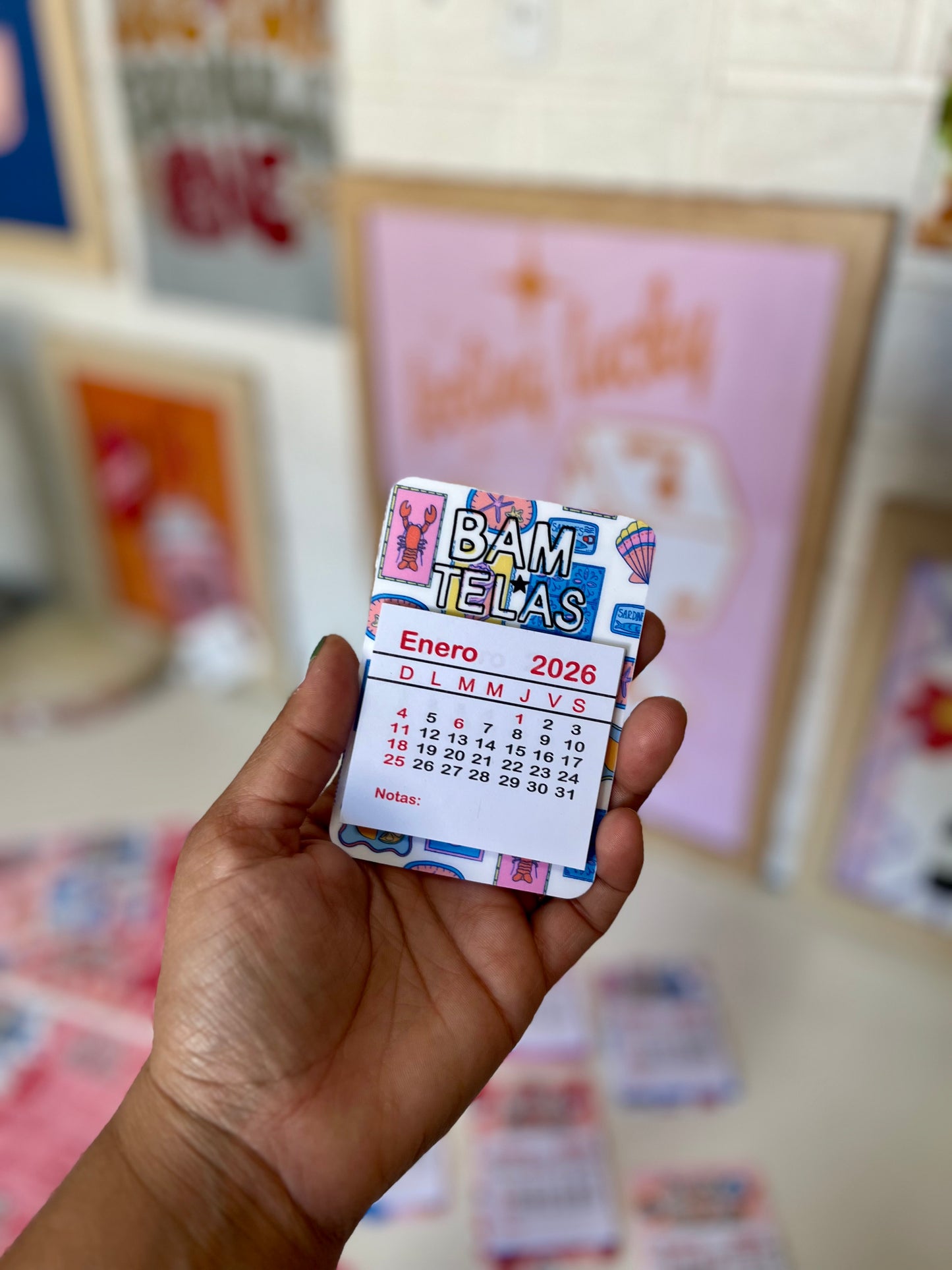 Mini calendarios imantados y plastificados personalizados
