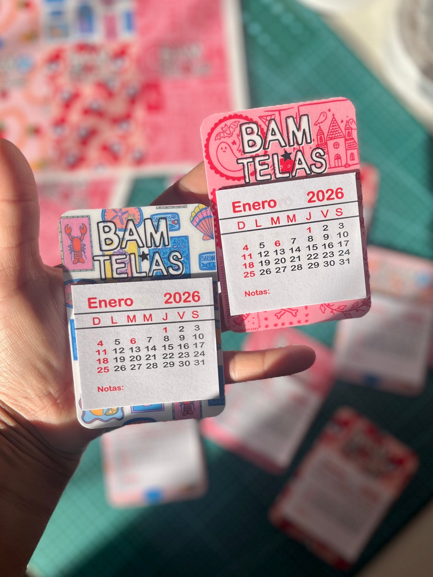 Mini calendarios imantados y plastificados personalizados