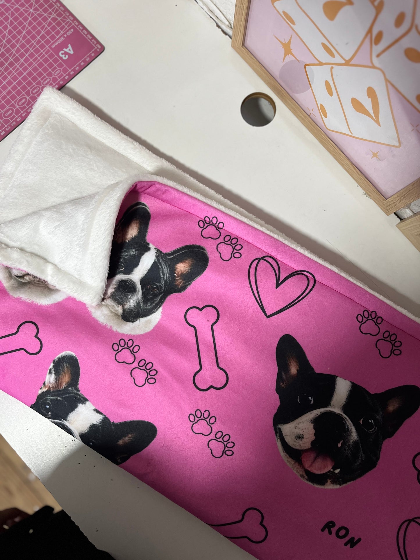 Manta polar + corderito personalizada