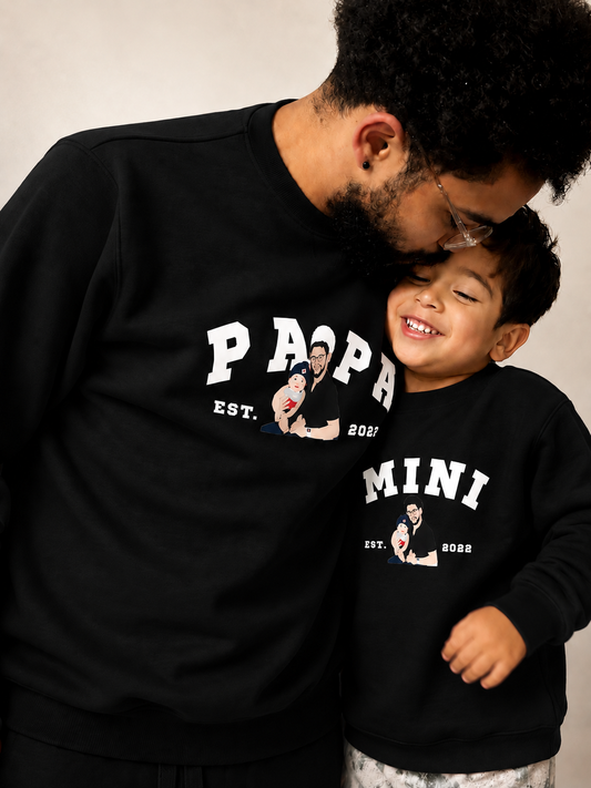 Pack buzo adulto y mini color negro